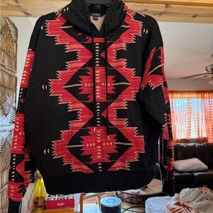 Polo by Ralph Lauren Black and Red Patterned Hoodie